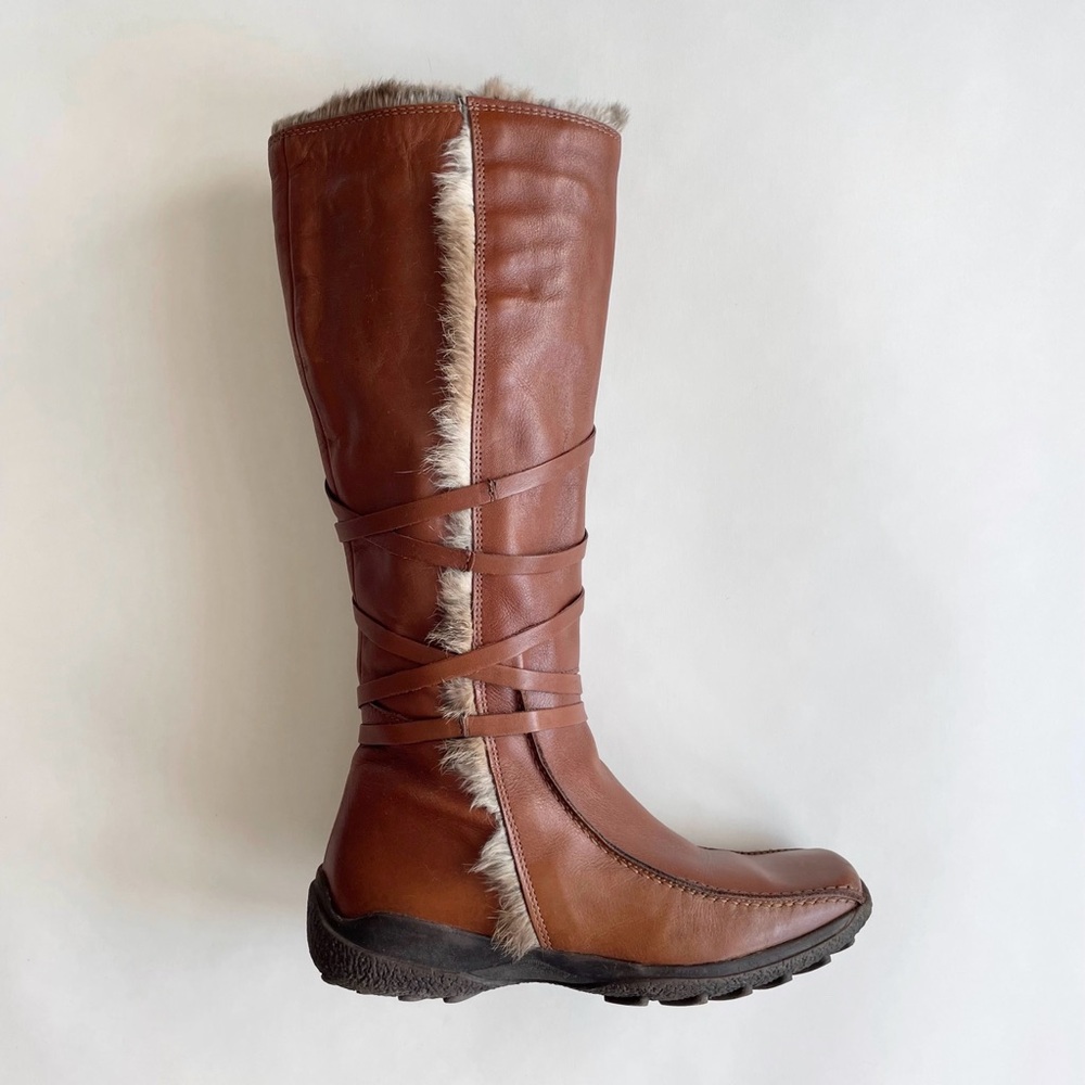 Elle Fur Trimmed Leather Boots